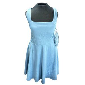 Laura Ashley Womens Golf & Tennis Dress W/ Shorts Sky Blue Sleeveless Activewear